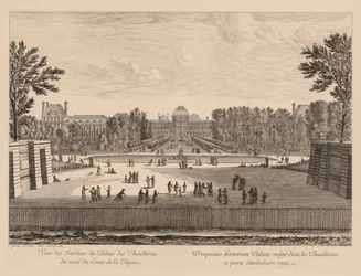 Vue du palais et des jardins des Tuileries, du côté du cours la Reine, 1673