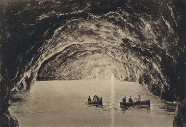 Naples : Capri, Grotte Bleue (photo n/b)