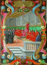 Réunion du Grand Conseil de Venise présidée par le doge Sebastiano Venier