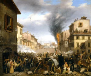 Barricade à la porte de Tosa, Milan, 22 mars