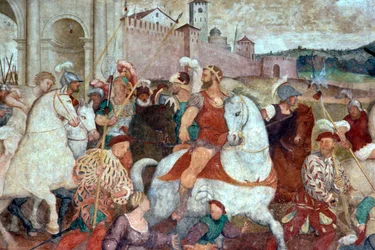 Scène de bataille devant les murs de la ville, vers 1460