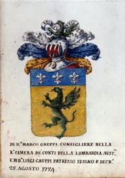 Blason de la famille Greppi de Milan, casque d