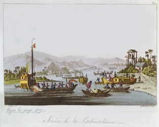 Bateaux en Cochinchine, vers 1820-25