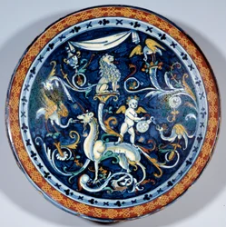 Coupe en faïence de Cafaggiolo décorée d