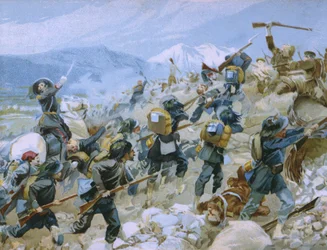 Guerre de Crimée et bataille de la Tchernaïa, 16 août 1855, illustration d