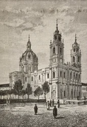 Basilique Estrela, Lisbonne, Portugal, gravure de L