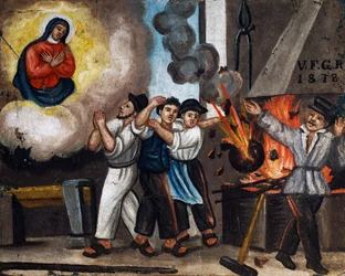 Explosion au travail, ex-voto