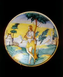 Berger jouant de la flûte, manufacture de Montelupo