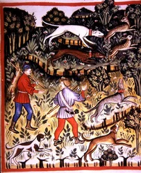 Fol.72r Chasse au lièvre, illustration de 