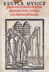 Frontispice de Regula musica par Bonaventura da Brescia (c. 1452-c. 1517)