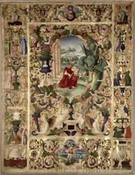 Initiale historiée B représentant le Roi David jouant de la viole