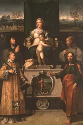 Madone et Enfant en trône avec des saints