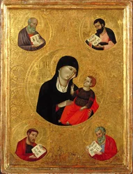 Madone et enfant avec les quatre évangélistes