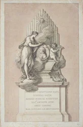 Monument à Johann Christian Bach (1735-1782) gravé par Francesco Bartolozzi (1727-1815) 1782