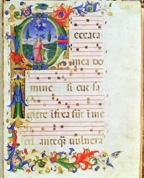 Ms 577 f.1 Initiale historiée 