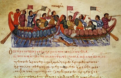 Combat naval entre deux navires, illustration de l