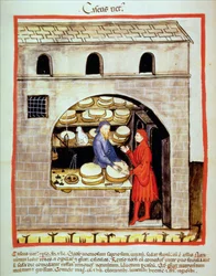 Vente de fromage affiné, de Tacuinum Sanitatis