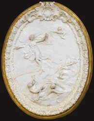 Une des quatre plaques ovales moulées de Doccia, milieu du 18ème siècle