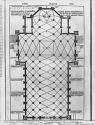 Plan de la cathédrale de Milan, illustration de De Architectura par Vitruve, Côme, 1521