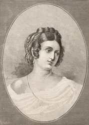 Portrait de Costanza Monti (1792-1840), poète italienne, gravure de Centenari de L