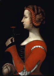 Portrait de Laure (Laura) de Noves (1308-1348), femme aimée de Pétrarque (Francesco Petrarca) Peinture de l