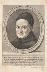Portrait de Padre Giovanni Battista Martini (1706-84) gravé par Faucci, 1776