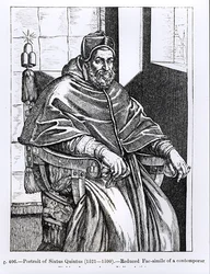 Portrait du pape Sixte V (1520-90) illustration de 