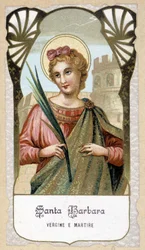 Portrait de Sainte Barbe, vierge et martyre, Italie
