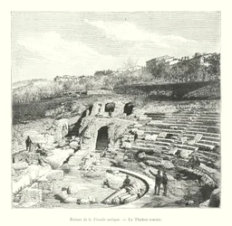 Ruines de la Fiesole antique, Le Théâtre romain (gravure)
