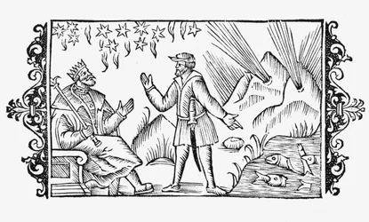 Scène de divination, illustration tirée de Historia de Gentibus Septentrionalibus d