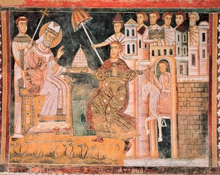 Saint Sylvestre recevant la tiare, (détail)