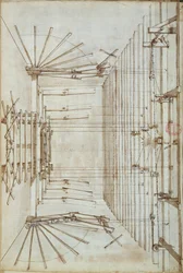 Machinerie de scène pour les opéras au théâtre San Salvatore à Venise, 1675