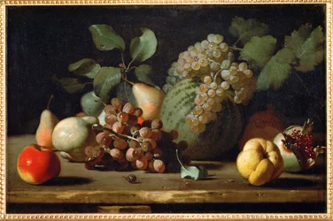Nature morte aux raisins et à la grenade, début ...