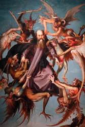 Tentations de saint Antoine. XVIe siècle. Peinture. Anonyme. Gênes. Italie.