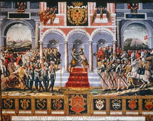 Les célébrations de la paix de Cateau-Cambrésis, accord marquant la fin de 65 ans de lutte entre la France et l