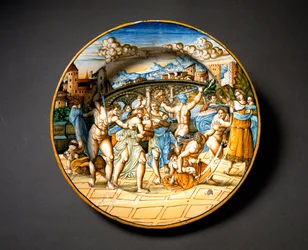 Le Massacre des Innocents. Plat en céramique de l