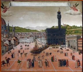 Le bûcher de Girolamo Savonarola sur la Piazza della Signoria, Florence en 1498