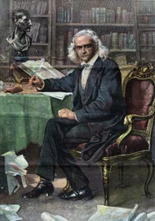 Theodor Mommsen (1817 - 1903), historien et homme politique allemand (Prix Nobel de littérature 1902) - dans "La Tribuna illustrata"