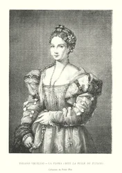 Tiziano Vecellio, La Flora, Dite La Belle du Titien, Collection du Palais Pitti (gravure)