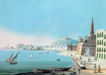 Vue de Naples depuis le Carmine, vers 1845