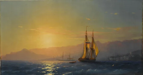Russe : "Coucher de soleil en mer" Coucher de soleil en mer