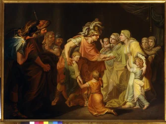 Le prince russe Sviatoslav Ier retrouve sa famille à Kiev après la campagne sur le Danube de 967