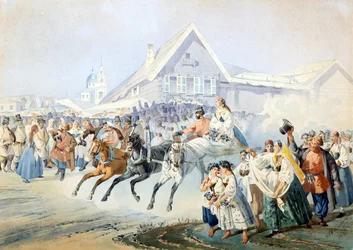 Scène de mariage par Golyshev, Ivan Alexandrovich (1838-1896)