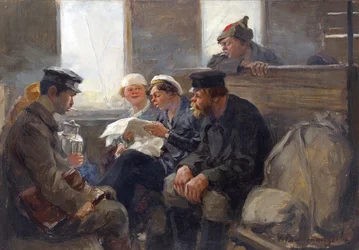Groupe de bolcheviks dans un train