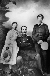 Tsar Alexandre II de Russie avec sa fille Maria et son fils Alexei, 1863