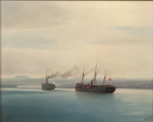 Capture du navire de troupes turc Mersina par le vapeur Russie le 13 décembre 1877, 1877