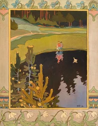 Illustration du conte de fées Le Canard blanc, 1901