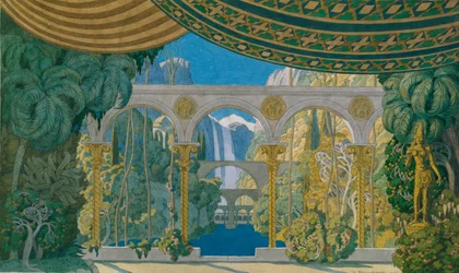 Les jardins de Tchernomor. Décor de scène pour l