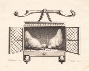 Vignette représentant deux poules picorant du grain