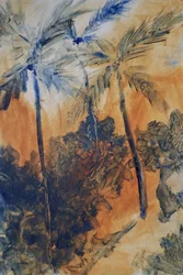 Palmiers bleus tropicaux